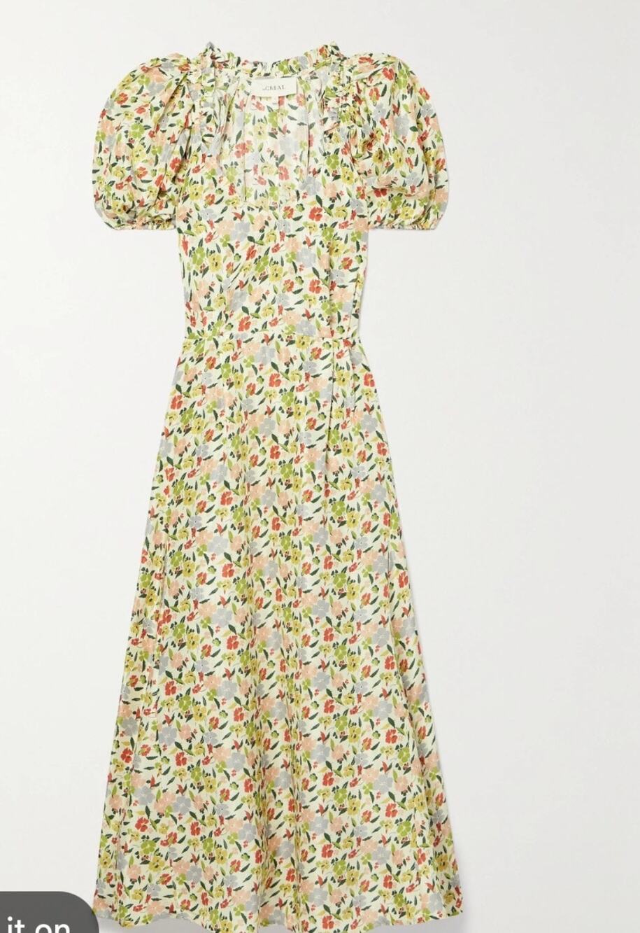 The Great The Hyacinth Floral-print Silk-satin Midi Dress size 1